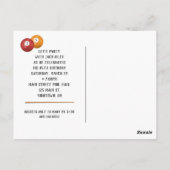 ビリヤード・ボール35th誕生日パーティーはがき ポストカード (裏面)