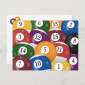 ビリヤード・ボール45th誕生日パーティーのはがき ポストカード (正面/裏面)