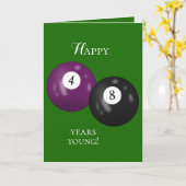 ビリヤード・ボール48歳の誕生日 カード (黄色い花)