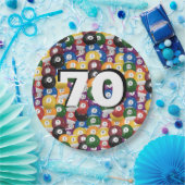 ビリヤード・ボール70歳の誕生日 ペーパープレート (パーティー)