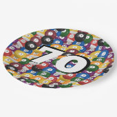 ビリヤード・ボール70歳の誕生日 ペーパープレート (アングル)