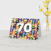ビリヤード・ボール70誕生日 カード (黄色い花)