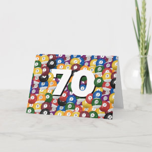 ビリヤード・ボール70誕生日 カード