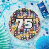 ビリヤード・ボール75歳の誕生日 ペーパープレート (パーティー)