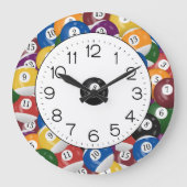 ビリヤード・ボール・コレクション ラージ壁時計 (正面)