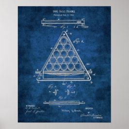 ビリヤード・ボール・フレーム特許第3プールルーム・デコール ポスター