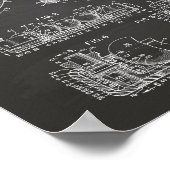 ビリヤード・ボール・ラック1969特許アート – Chalkboard ポスター (角)