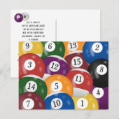 ビリヤード ボール 40歳の誕生日パーティー ポストカード (正面/裏面)