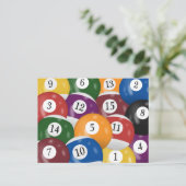 ビリヤード ボール 45歳 誕生日 パーティー ポストカード (スタンド正面)