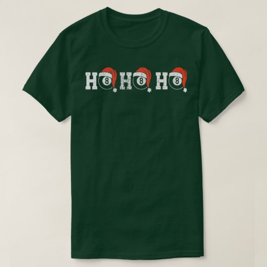 ビリヤード・ヴィンテージ・クリスマス Tシャツ (デザイン正面)