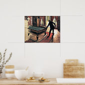 ビリヤード – 有名絵画なカイルボッテ ポスター (キッチン)