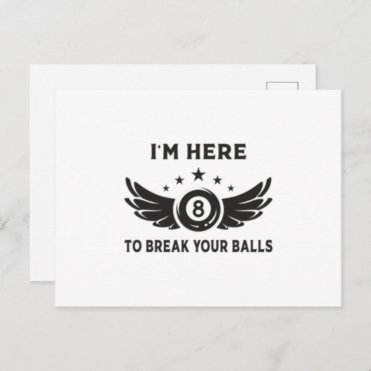 ビリヤード 8ボール スヌーカー ビリヤード ユニーク ギフト アイデア ポストカード (正面/裏面)