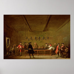 ビリヤード、c.1720-26のゲーム ポスター