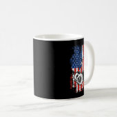 ビリヤードAmerican Flag Cue Pool BallsビリヤードPl コーヒーマグカップ (正面右)