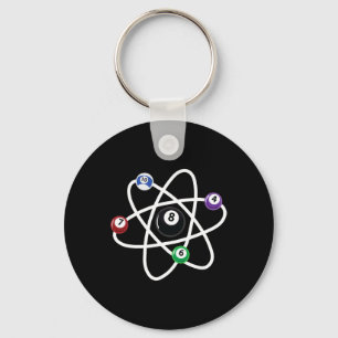ビリヤードAtom Scienceシャツ8ボールプール愛好家Bi キーホルダー