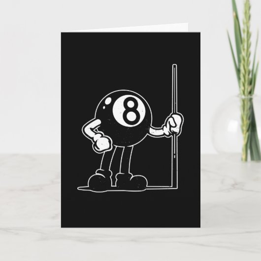 ビリヤードCueスポーツ8ボールヴィンテージ漫画 カード (正面)