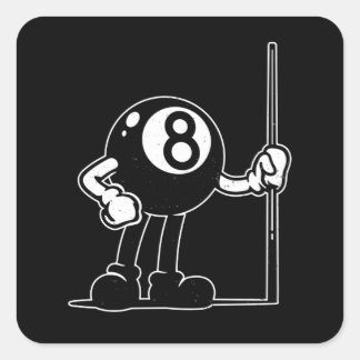 ビリヤードCueスポーツ8ボールヴィンテージ漫画 スクエアシール