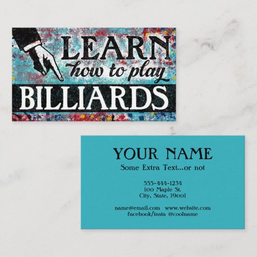 ビリヤードLessons名刺 – Blue Red 名刺 (正面/裏面)