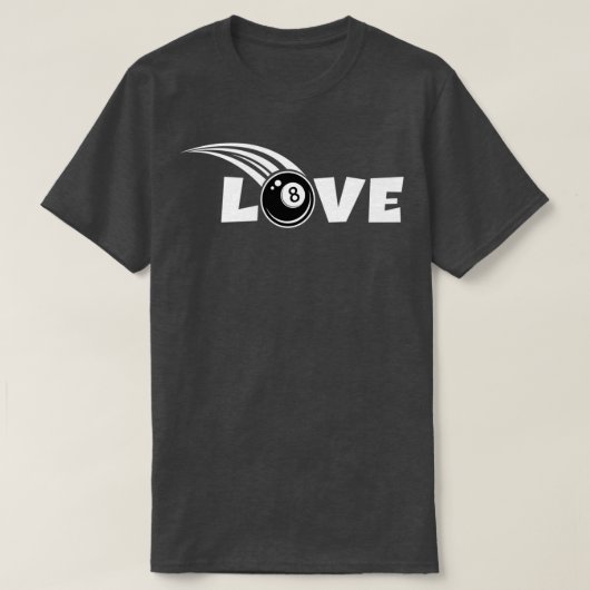 ビリヤードLOVE 8ballビリヤード選手 Tシャツ (デザイン正面)