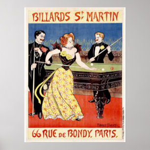 ビリヤードSt Martins、パリ ポスター