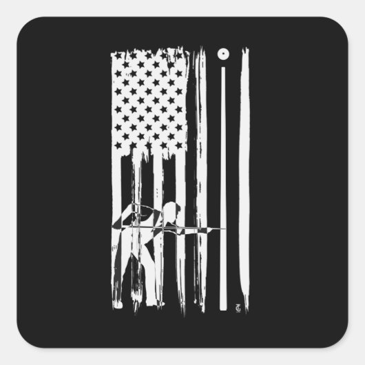 ビリヤードUSAフラッグキュースポーツビリヤード スクエアシール (正面)