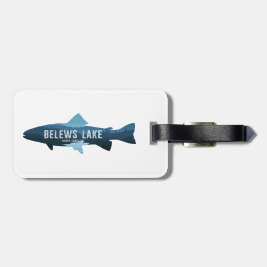 ビリューズ湖 ノースカロライナ州 魚 ラゲッジタグ (裏面横)