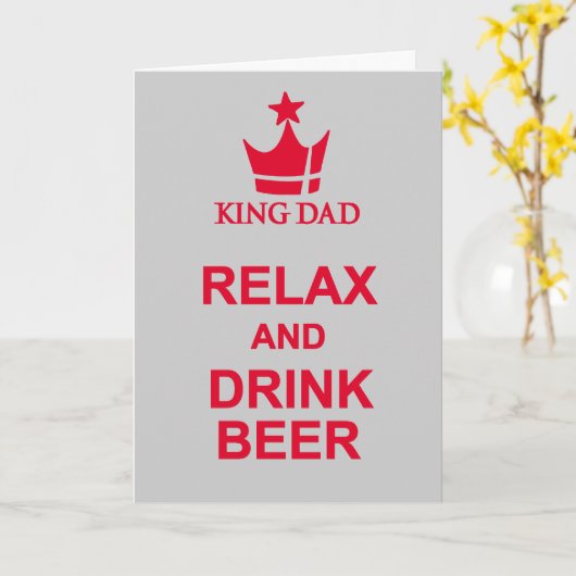 ビリラックスールの父の日のグレーレッドカードを飲む カード (黄色い花)