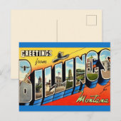 ビリングス MT ヴィンテージ グリーティング ポストカード (正面/裏面)