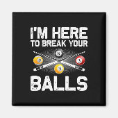 ビリーおもしろいダーアート女子男性へビリヤード恋人P マグネット (正面)