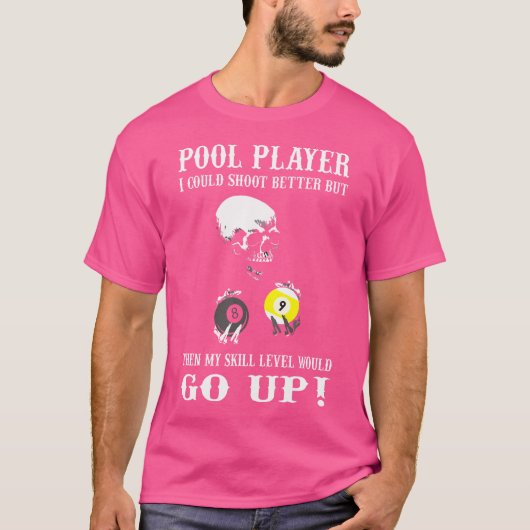 ビリーおもしろいダーズプール選手より良いシュートを決める Tシャツ (正面)