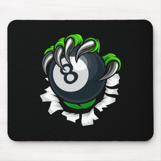 ビリーおもしろいド爪、 ネイルアートビリヤード遊ズ・プールP マウスパッド (正面)