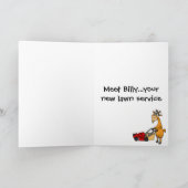 ビリーおもしろいヤギ押し芝刈り機マンガ カード (内部)