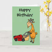 ビリーおもしろいヤギ押し芝刈り機マンガ カード (黄色い花)