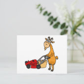 ビリーおもしろいヤギ押し芝刈り機マンガ ポストカード (スタンド正面)