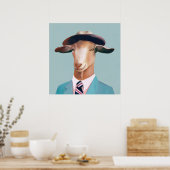 ビリーおもしろいヤギ_ヤギのキャンバス|ヤギのホームデコール ポスター (キッチン)