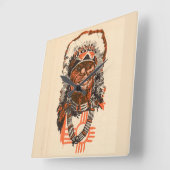 ビリーからの1955インディアンの酋長子供(イギリス)の漫画 スクエア壁時計 (傾斜)