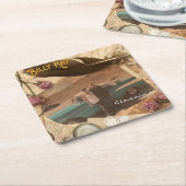 ビリーケイクラシック飲料用コースター スクエアペーパーコースター (アングル)