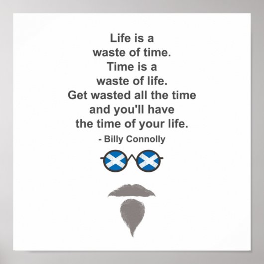 ビリーコノリーメガネと引用文 ポスター (正面)