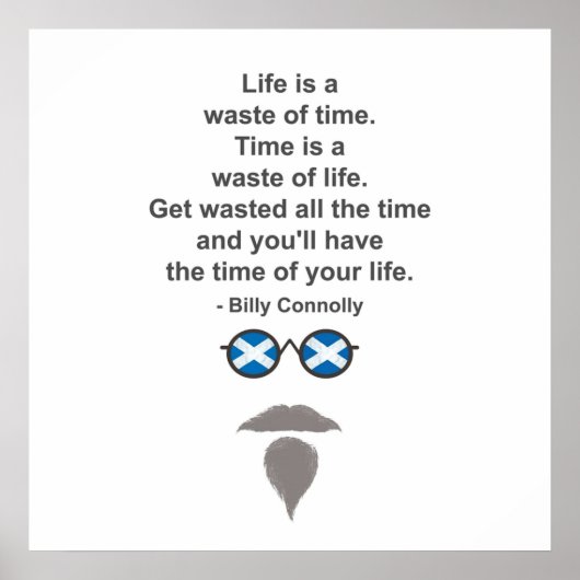 ビリーコノリーメガネと引用文 ポスター (正面)