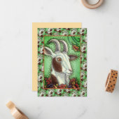 ビリーゴートと紅葉、感謝祭の農場 ノートカード (正面/裏面インサイチュ)