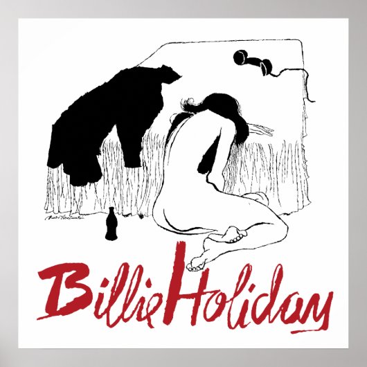 ビリーホリデイヴィンテージジャズイラストレーション ポスター (正面)