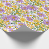 ビリーボタンとデイジーフローラ開花 ラッピングペーパー (角)