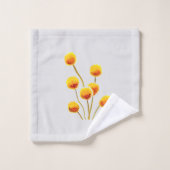 ビリーボタン黄色い花モダン バスタオルセット (ウォッシュタオル)