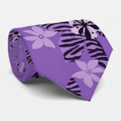 ビリーボンハワイアン – パープルパッションフラワーサテン ネクタイ (ロール)