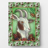 ビリーヤギと紅葉、感謝祭ファーム フォトプラーク (正面)