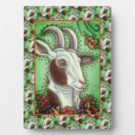 ビリーヤギと紅葉、感謝祭ファーム フォトプラーク