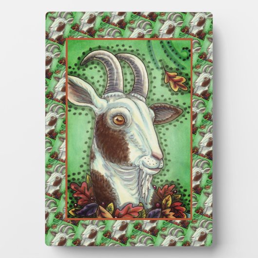 ビリーヤギと紅葉、感謝祭ファーム フォトプラーク (正面)