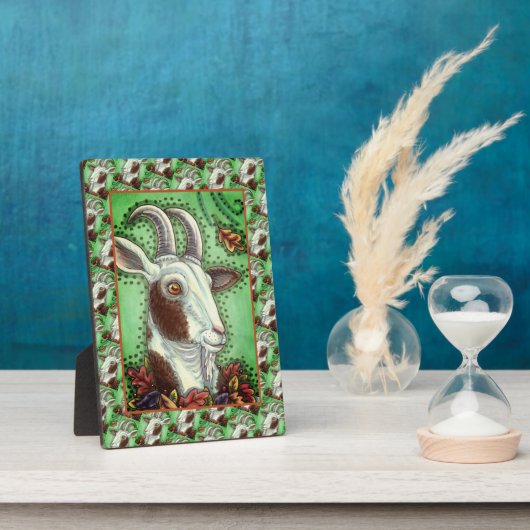 ビリーヤギと紅葉、感謝祭ファーム フォトプラーク (側面)