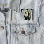 ビリー子供(着色された版木、銅版、版画) 缶バッジ (インサイチュ)