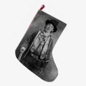 ビリー・ザ・キッド、アメリカの古い西は大きいChri ラージクリスマスストッキング (正面 (吊り時))